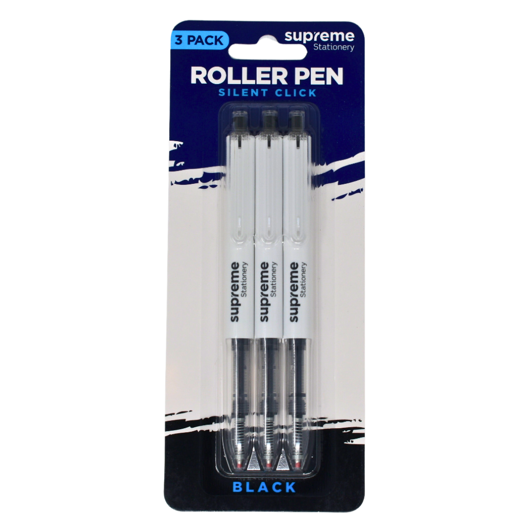 CLICK TECH ROLLER PEN BLCK 3PC (BP-6669)